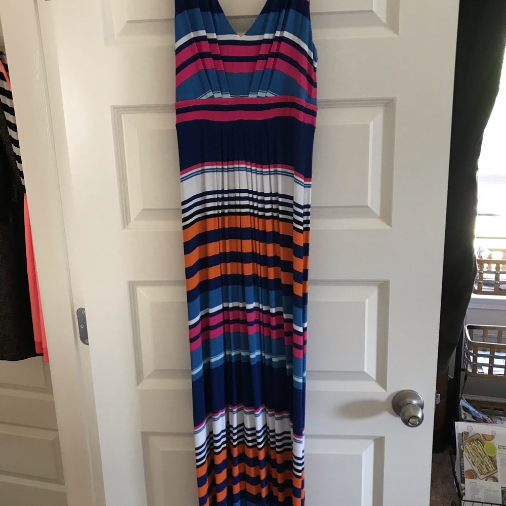 Banana Republic multi colored stripe maxi dress